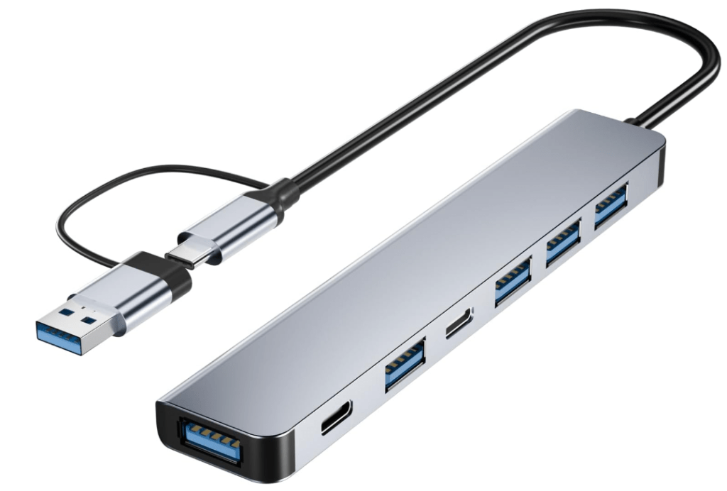 Aluminum 7 in 1 USB C & USB Hub with USB 3.0