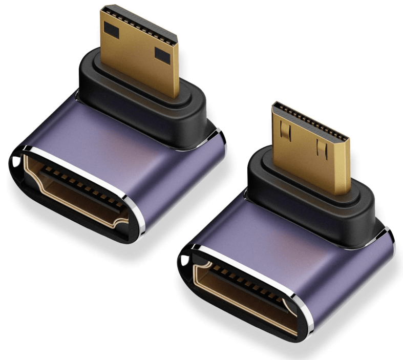 Up and Down 90 Degree Right Angle Mini HDMI Male to HDMI Female Converter Connector