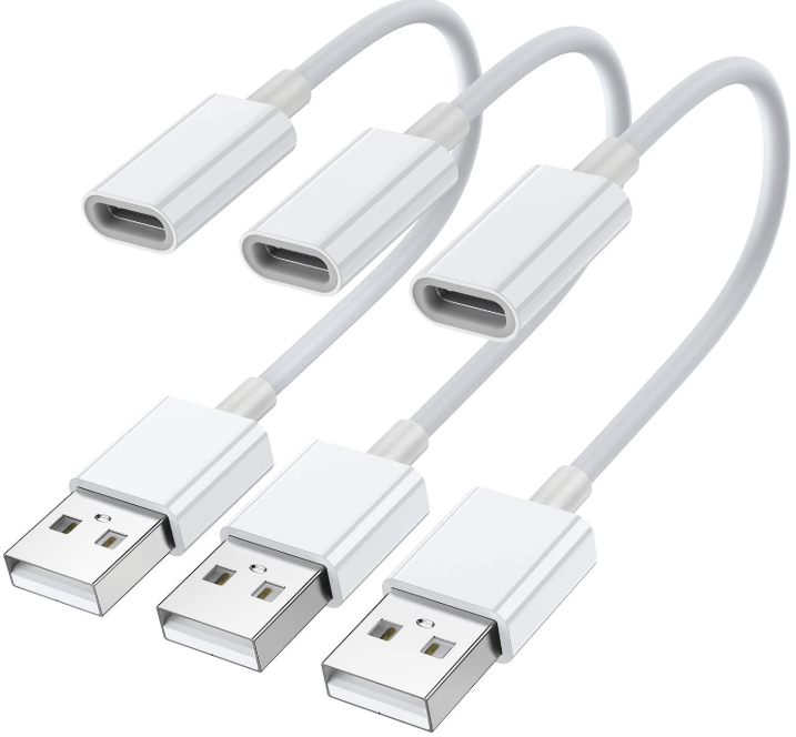 Type C to USB A Charger Cable Adapter,Compatible with iPhone 17 Air 16 Pro 15 Max,iPad,Samsung Galaxy Note 10 S25 S24 Plus,Google&nbsp;Pixel(White)