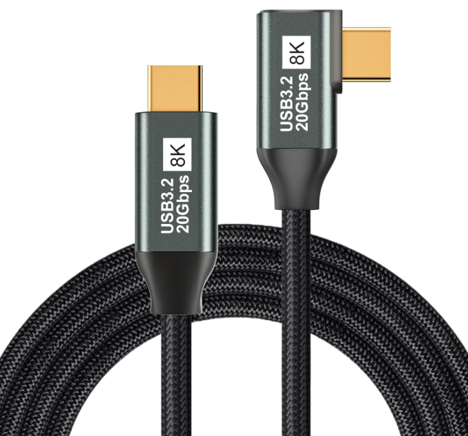 Right Angle USB C to USB C 3.1 Gen 2-3.3FT 8K@60Hz USBC USBC Monitor&nbsp;Cable