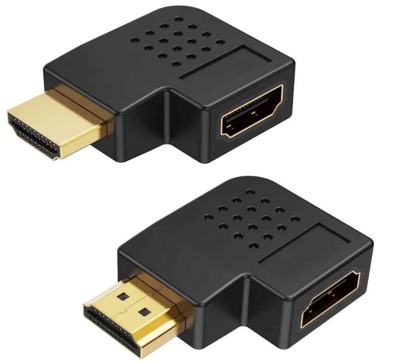HDMI Adapter Male to Female, 2 Pack 90 and 270 Degree Right Angle&nbsp;Converter