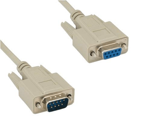 DB9 9 Pin Serial Extension Cable Cord RS-232 28 AWG Male to Female M/F Molded Straight-Through D-Sub Port Beige for PC Mac Linux&nbsp;Data