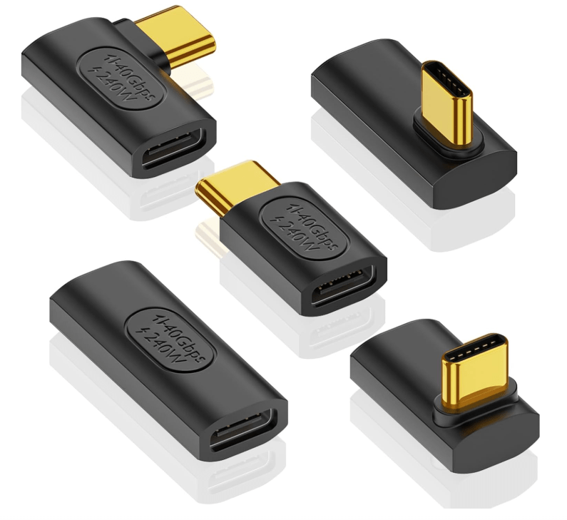 USB C Right Angle Adapter, 90 Degree USB C Adapter