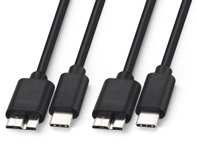 External Hard Drive Cable, USB 3.0 Micro B to USB C Data Cord for Seagate, Toshiba, Western Digital WD My Passport,&nbsp;LaCie