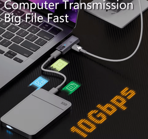 USB C OTG Adapter 2 in 1 PD Fast Charging Converter USB 3.2 10Gbps Type C to C Adaptor for Earphone Mobile Phones