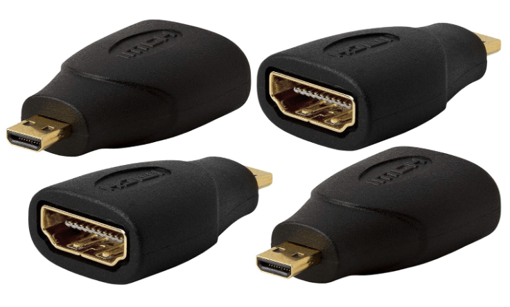 Micro HDMI Male to HDMI Female Adapter, Gold Plated, Compact Size