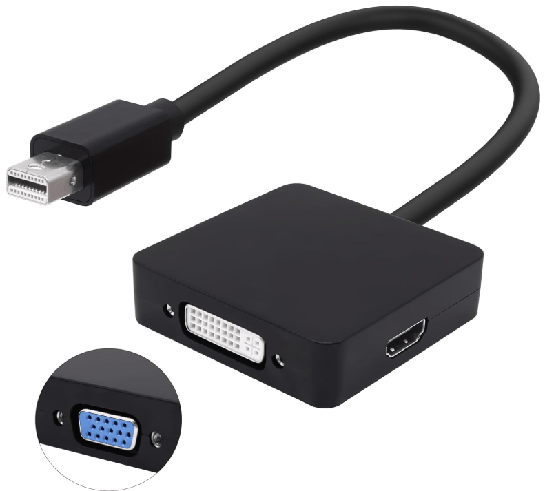 Mini DP to HDMI VGA DVI Adapter Thunderbolt Mini Displayport to VGA DVI HDMI 3 in 1&nbsp;Adapter