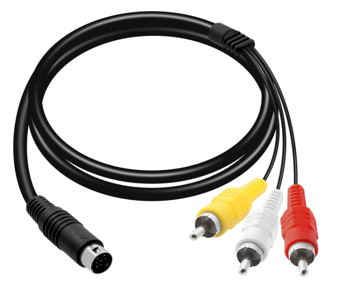 AV Cable for Genesis 2 3, 1.8M/6FT RCA Composite Cable, Audio Video Connection Cord Compatible with Sega Genesis 2/3-9 Pin&nbsp;Plug