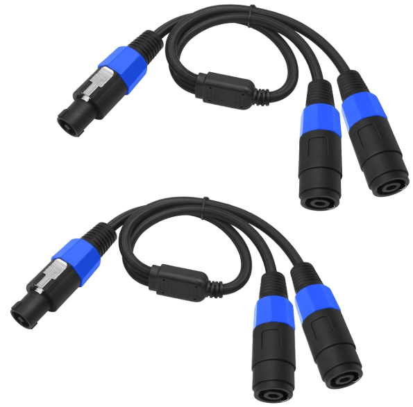 Y Splitter Cable, NL4FC Male to Dual Female,Speak 1 Male to 2 femaleBreak Out for Speaker&nbsp;Cable,