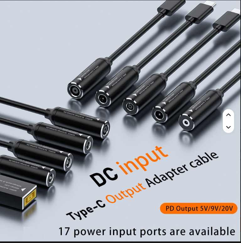 DC USB Type C Power Adapter Converter Laptop Power Jack Connector DC Female to USB C Male Adapter for Mbook Lenovo HP 65W