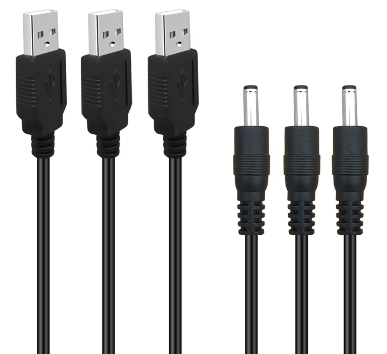 5V DC Power Cord USB to DC 3.5mm x 1.35mm Barrel Jack Adapter Connector Charging Cable&nbsp;Plug