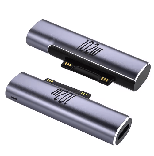 Surface Charging Adapter USB C Female to Surface Magnetic Charger Adapter 102W 4A 15V Compatible with Microsoft Surface Laptop