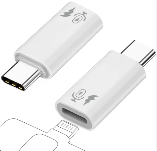 USB C to Lavalier Microphone Adapter Type C Male to Ios 8 Pin Female Converter for iPhone Wireless Lavalier Microphone