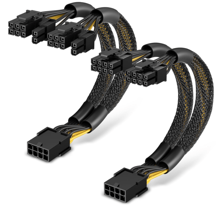 9 Inches, with Heat-Shrink Tubing, PSU Cables for GPU, Female to Male PCIe&nbsp;Cord