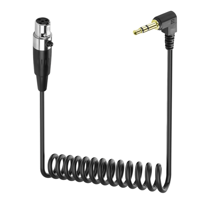 Mini XLR to 3.5mm Stereo Audio Cable Right Angle 1/8″ TRS Plug to 4-pin Mini XLR Female Microphone&nbsp;Cable