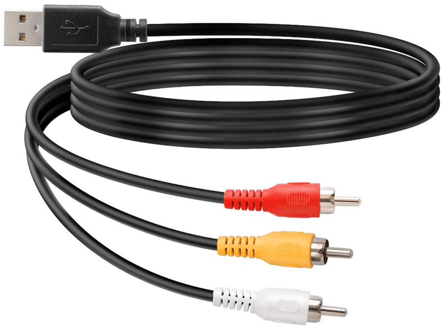 USB to 3RCA Cable, 1.5m USB Male to 3 RCA Male Jack Splitter Audio Video AV Composite Adapter Cable for USB-enabled TVs and&nbsp;PCs